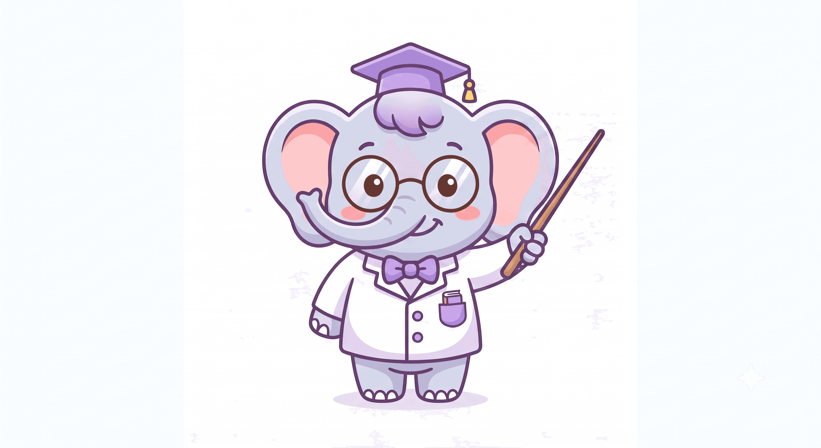 指し棒を持って説明するクーノ博士のイラスト